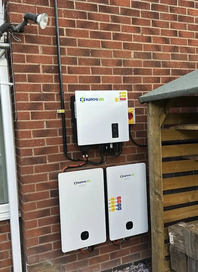 Battery storage fitted outside a house in Lincoln