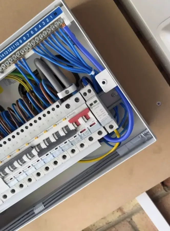 An open consumer unit fitted by Lincsol Electrical Services