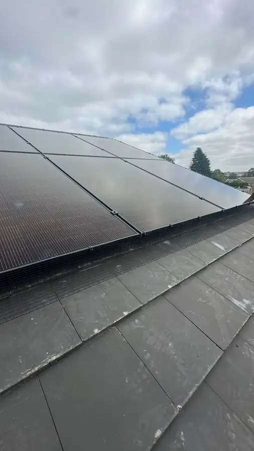 Solar panels on a slate roof in Lincoln